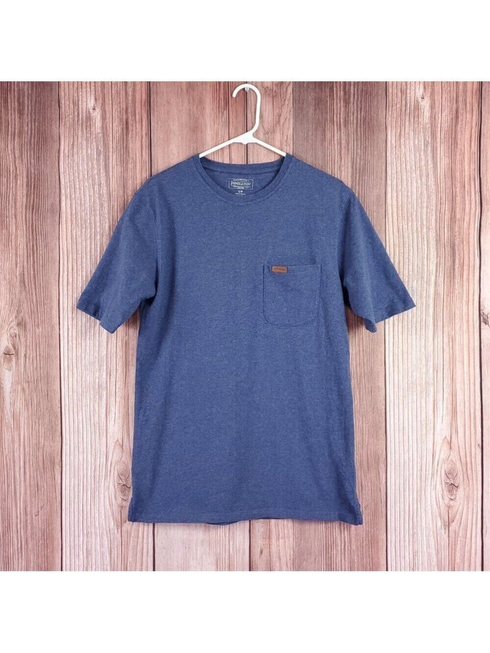 Pendleton Short Sleeve Deschutes Pocket Tee T-Shirt Mens Size Small Blue Cotton